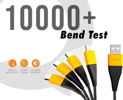 conekt USB Type C Cable 1.2 m TYPE-C (Compatible with Mobiles, Orange Black) conekt USB Type C Cable 1.2 m TYPE-C (Compatible with Mobiles, Orange Black)